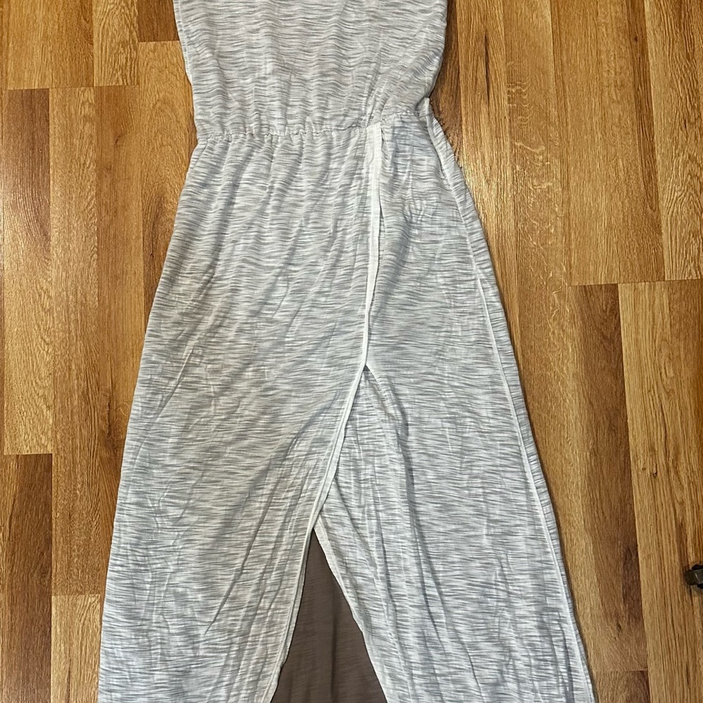 Anthro Deletta Grecian Tulip Slub Jersey Knit Maxi Dress Ivory Medium M - Picture 2 of 8